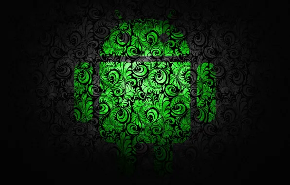 Picture green, pattern, Android, android