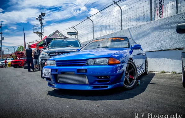 Picture nissan, turbo, wheels, skyline, japan, blue, jdm, tuning, gtr, front, face, racing, r32, nismo, datsun