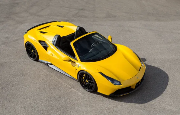 Picture yellow, tuning, the hood, Ferrari, car, the front, Spider, Rosso, Novitec, 488, novitek