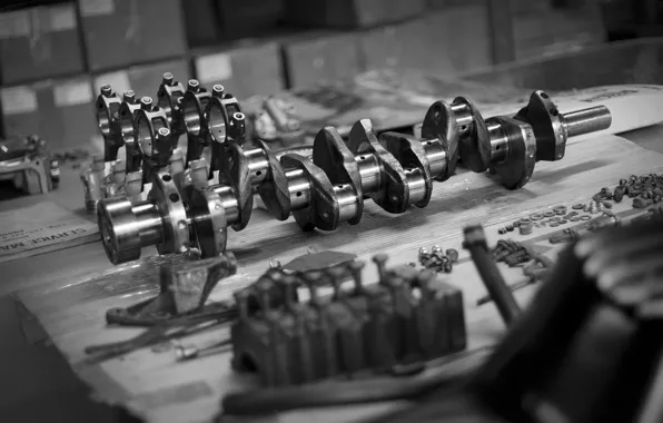 Picture engine, spare parts, the piston, rod, the crankshaft