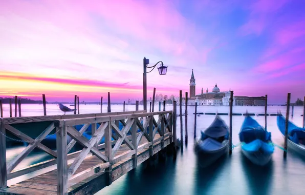 Picture sea, the sky, clouds, island, Seagull, pier, Italy, Venice, the bridge, Italy, gondola, Venice, Venice, …