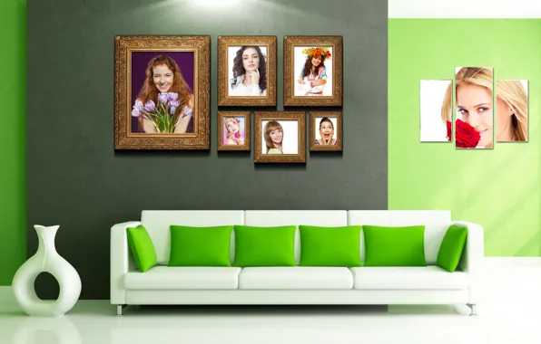 Picture sofa, Room, Pictures, triptych, the wall, vaea, corner
