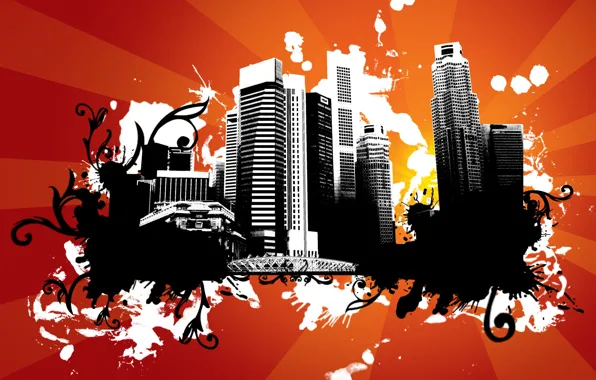 Picture the city, building, vector