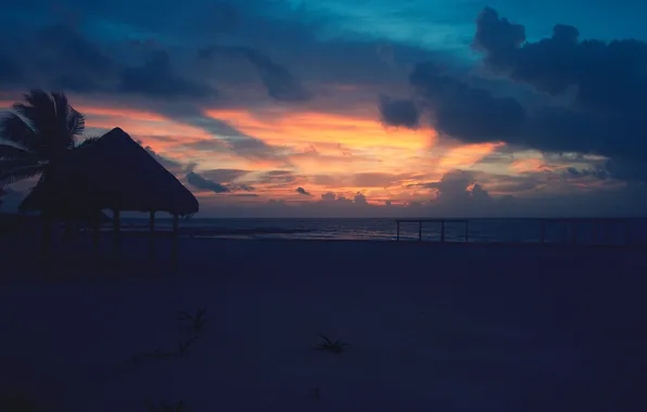 Picture sea, beach, the sky, Sunrise