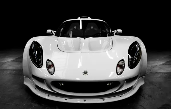 Picture White, The hood, Lotus, Lights, Requires, The front, Sports car, Composit W, Extrema