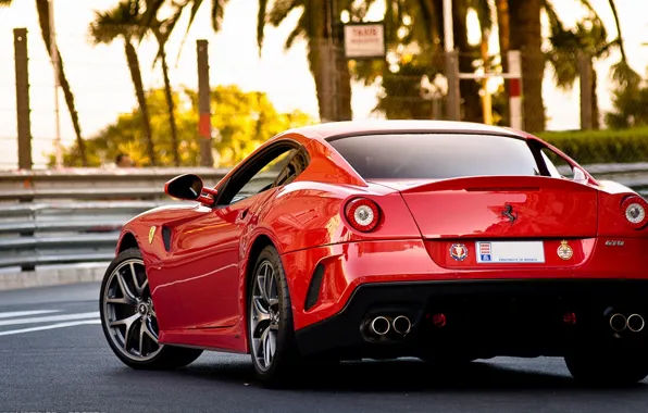Picture The sun, Red, Machine, Ferrari, Ferrari, Red, 599, Sun, GTO, Sports car, Sportcar