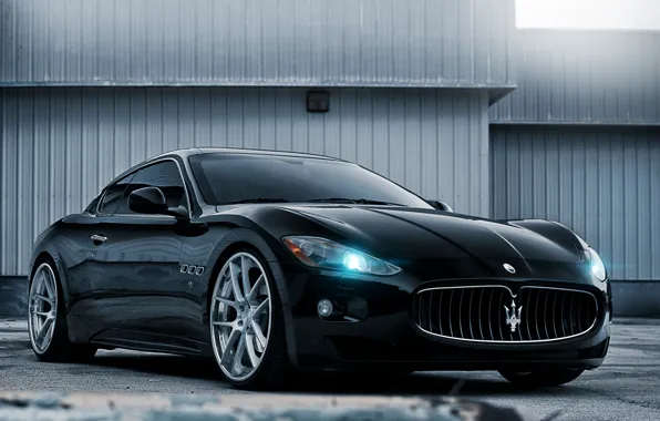 Picture black, tuning, the building, sports car, maserati, gran turismo, drives, tuning, Maserati, the front, Gran …