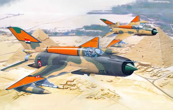 Picture aviation, the plane, fighter, Egypt, pyramid, Mig, BBC, The MiG-21