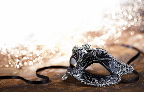 Picture gold, silver, sequins, mask, black, carnival, accessory