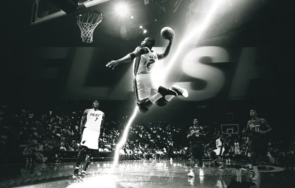 Picture The game, Flight, Basketball, Miami Heat, Hang, Player, Flash, Famous Stars Dwayne Wade, Black And …