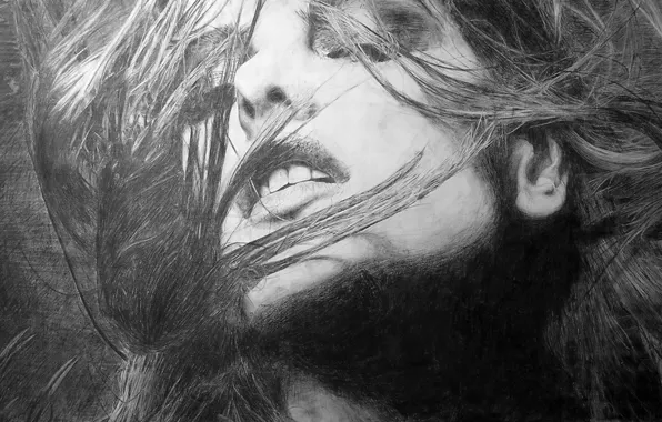 Picture figure, black and white, Alessandra Ambrosio, pencil