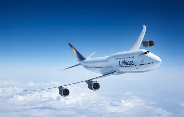 Picture Clouds, The plane, Flight, Boeing, Boeing, 747, Lufthansa, In The Air, Flies, Airliner