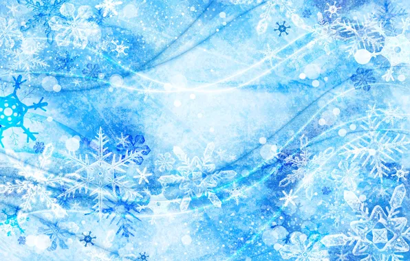 Picture snowflakes, blue, new year