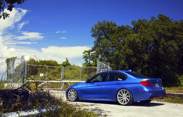 Picture BMW, wheels, blue, 335i, vossen, f30