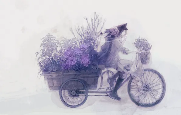 Picture flowers, bike, anime, truck, guy