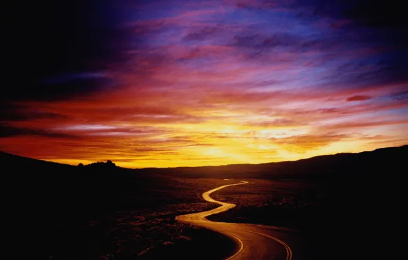 Picture road, the sky, sunset, 149
