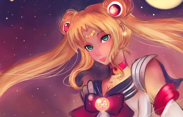 Picture the moon, anime, costume, Sailor Moon, Sailor Moon