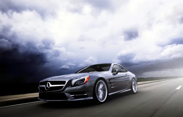 Picture Mercedes-Benz, SL-class, silvery, SL 550, frontside