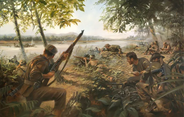 Picture weapons, war, art, soldiers, The Story Behind the Painting