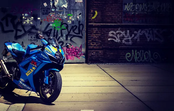 Picture street, graffiti, motorcycle, bike, Suzuki, bike, Suzuki, GSX-R1000