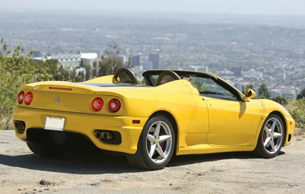 Picture yellow, Ferrari, Ferrari, rear view, 360, spider, Spider