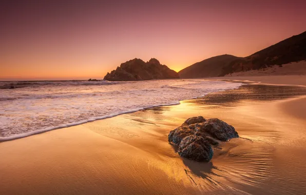 Picture beach, landscape, the ocean, dawn, CA