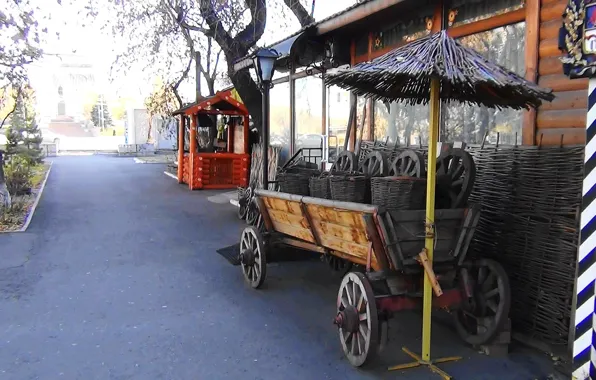 Picture old, Street, cart, fair