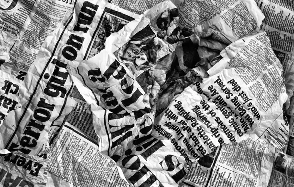 Picture newspaper, fragment, Terror girl on run, Daily mail
