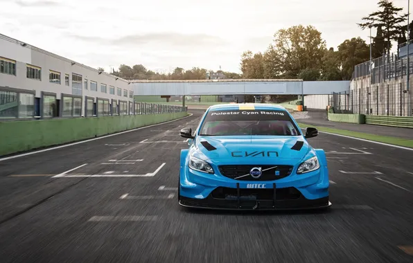 Picture Volvo, Track, The front, S60, WTCC, Polestar, Cyan
