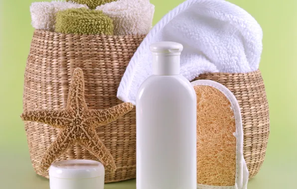 Picture towel, soap, soap, towel, washcloth, shower gel, shower gel, washcloth