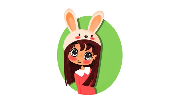 Picture face, hat, hare, girl
