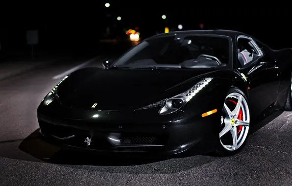 Picture black, Ferrari, supercar, Ferrari, 458, Black, Italia