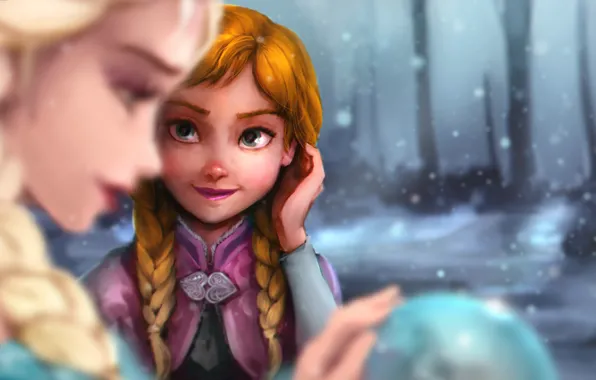 Picture Frozen, Disney, Anna, Elsa, Cold heart