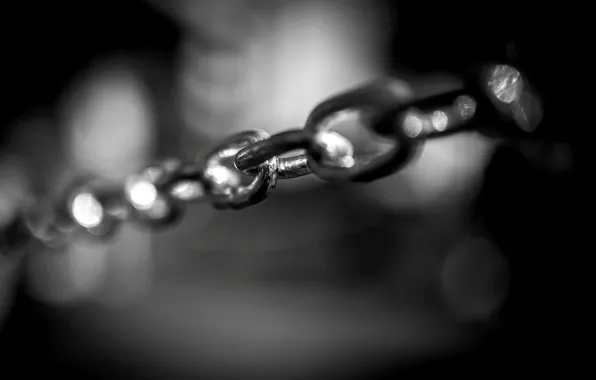 Picture macro, blur, chain, black and white, metal, links