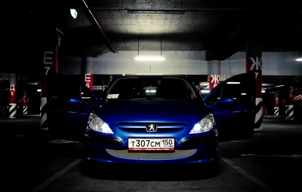 Picture blue, Peugeot, 307, peugeot, drive