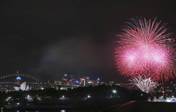 Picture New Year, fireworks, Australia, Sydney, 2014