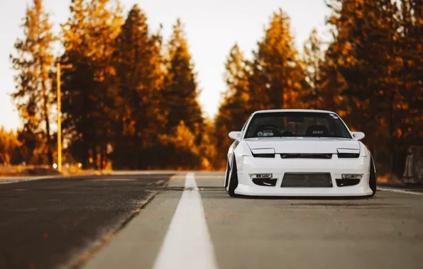 Picture Nissan, Car, Nature, Front, Yellow, Stance, 240SX, Low