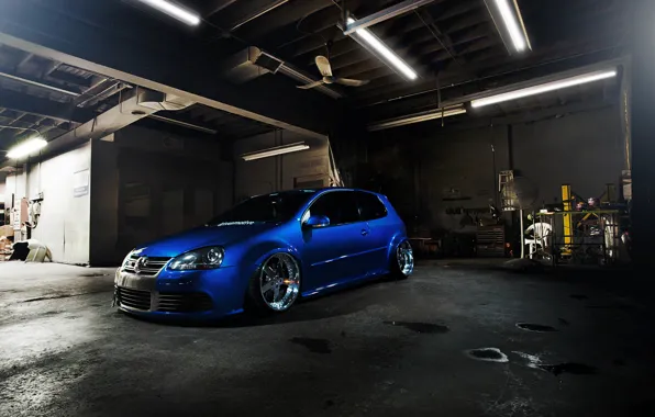 Picture blue, tuning, volkswagen, Golf, golf, the front, gti