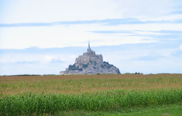 Picture France, castle, Normandy, monastery, saint michele, Mont Sain Michele