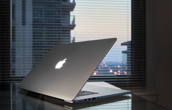 Picture table, Apple, window, laptop, Macbook Pro Retina