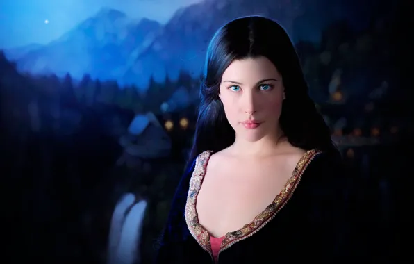 Picture girl, night, elf, The Lord of the Rings, Arwen, Liv Tyler