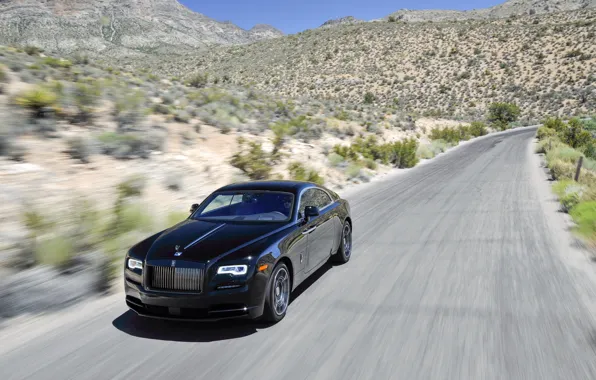 Picture auto, black, speed, Rolls-Royce, black, speed, rolls-Royce, Wraith, Black Badge. car
