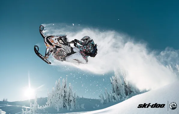 Picture forest, snow, jump, sport, sport, snow, snowmobile, freeride, snowmobile, ski-doo, brp, skidoo, 137
