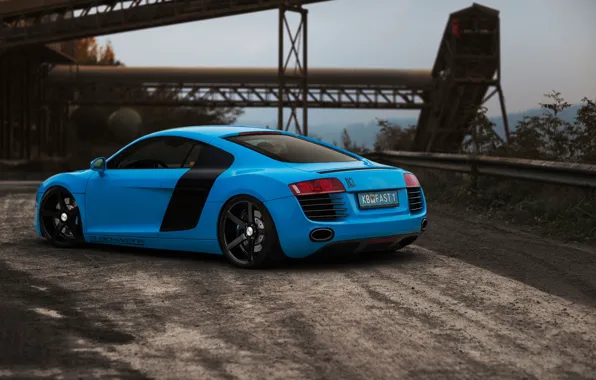 Picture road, Audi, blue, Audi, rear view, blue, bump