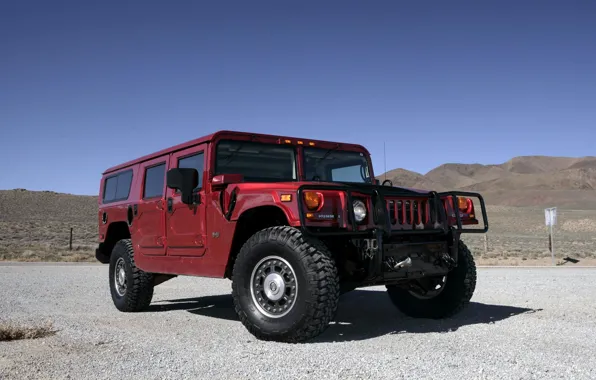 Picture the sky, red, hills, hammer, Hamer, the front, hummer, offroad, wagon, suv, alpha, jeep.SUV