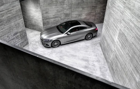 Picture Mercedes-Benz, Auto, Machine, Mercedes, Grey, Silver, Coupe, The view from the top, The room, S-Class, …