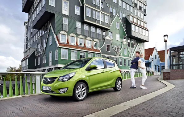Picture Opel, House, Car, Green, 2015, Opel Karl, Opel 2015, Karl
