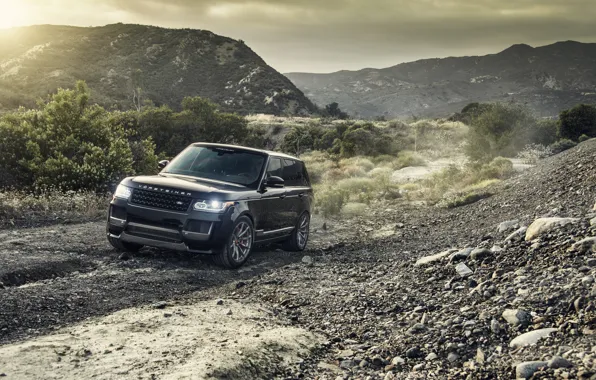Picture Mountains, Black, Land Rover, Range Rover, Vorsteiner, Metallic, 2014-16