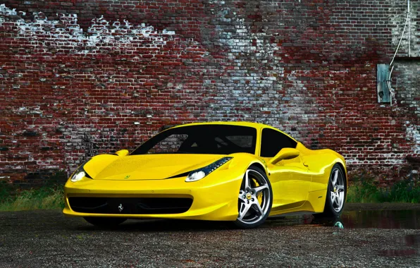 Picture Ferrari, Yellow, Italy, Ferrari, gold, 458, italia