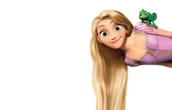 Picture chameleon, white background, Tangled, Rapunzel Complicated story